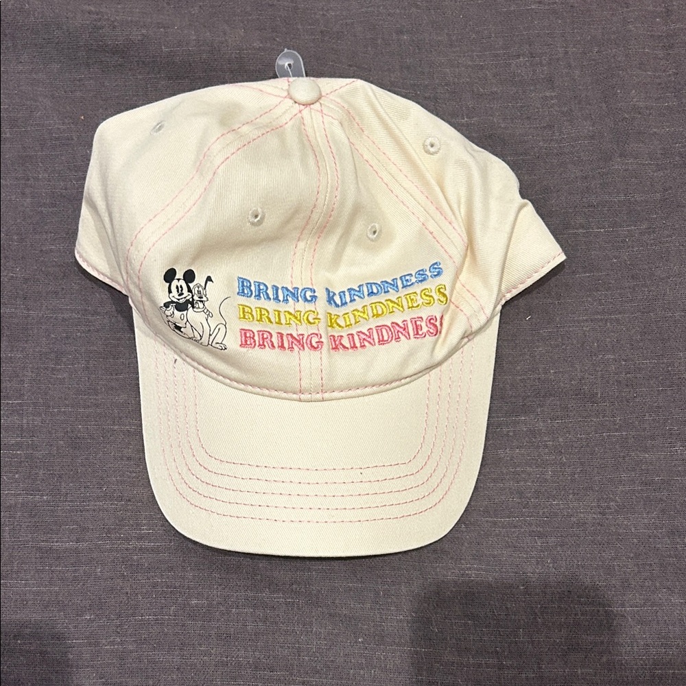 Cream Cap with Embroidered Design